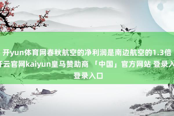 开yun体育网春秋航空的净利润是南边航空的1.3倍-开云官网kaiyun皇马赞助商 「中国」官方网站 登录入口